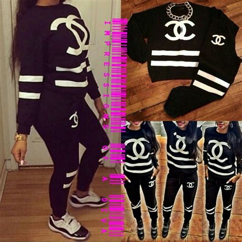 coco chanel pantsuit|coco chanel jogging suit.